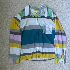 Charlie Jade Multicolor Striped Button-Down Blouse Size Large